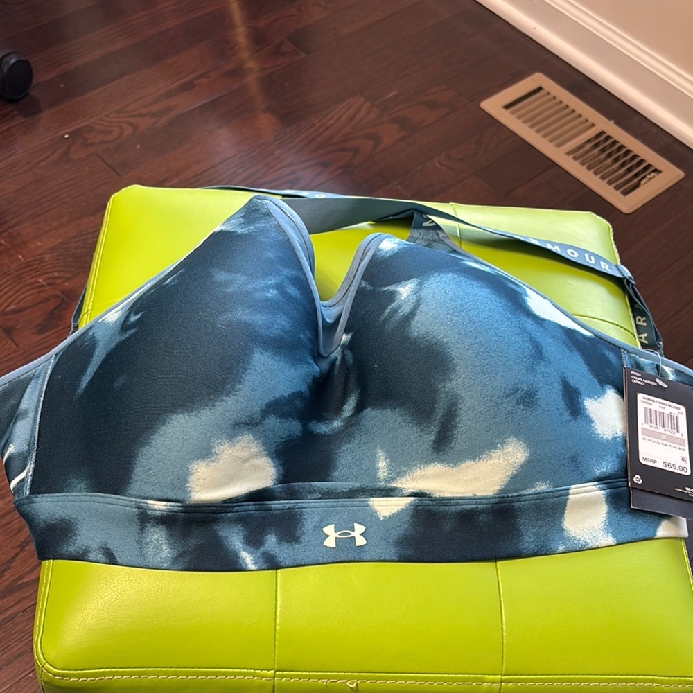 Under Armour Blue and White Performance Sports Bra